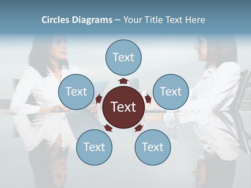 Two Women Sitting At A Table Talking To Each Other PowerPoint Template