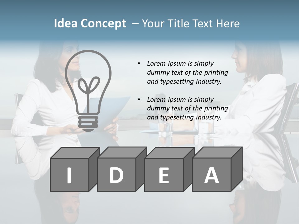 Two Women Sitting At A Table Talking To Each Other PowerPoint Template