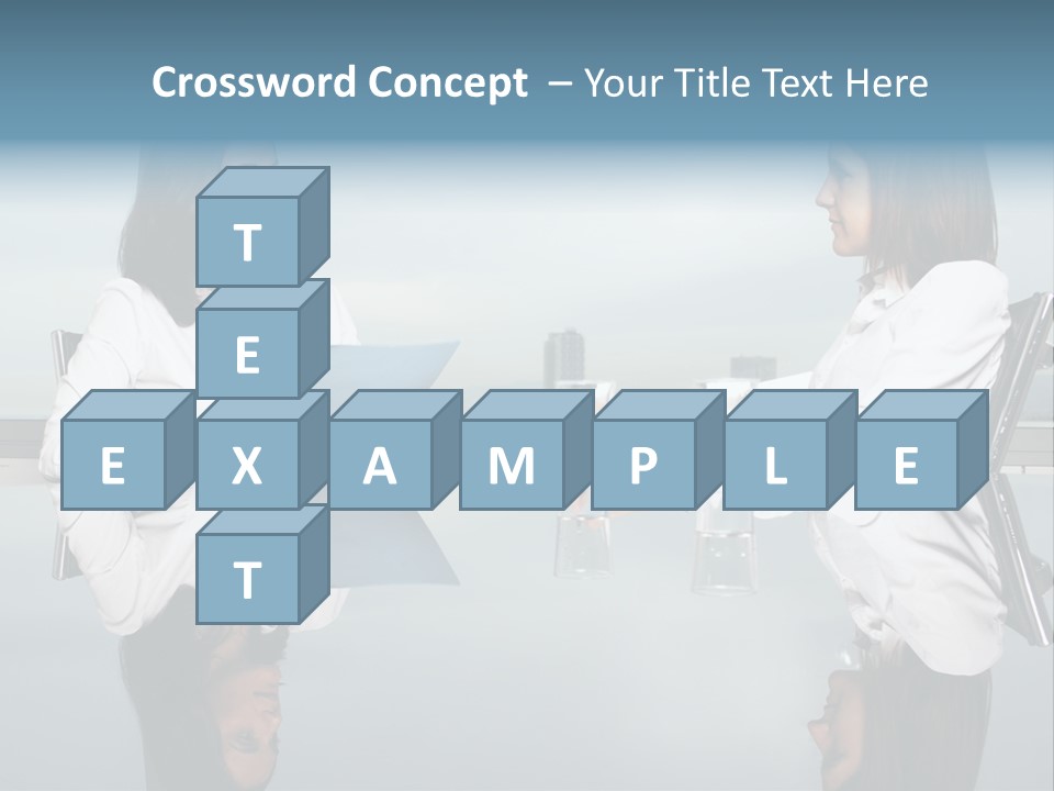 Two Women Sitting At A Table Talking To Each Other PowerPoint Template