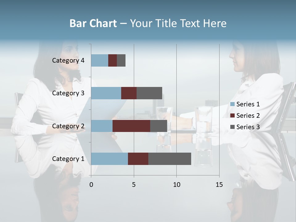 Two Women Sitting At A Table Talking To Each Other PowerPoint Template