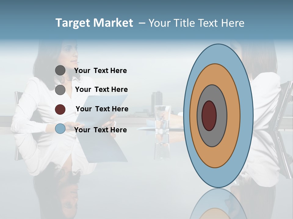 Two Women Sitting At A Table Talking To Each Other PowerPoint Template