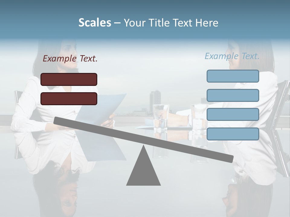 Two Women Sitting At A Table Talking To Each Other PowerPoint Template