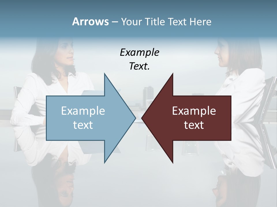 Two Women Sitting At A Table Talking To Each Other PowerPoint Template