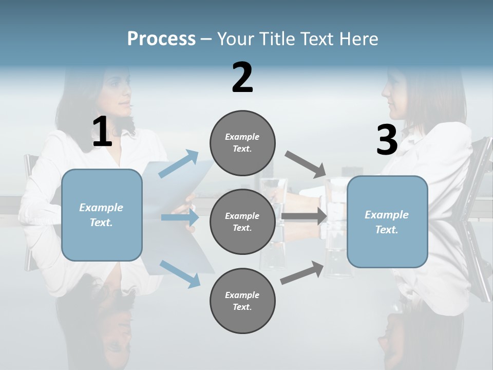 Two Women Sitting At A Table Talking To Each Other PowerPoint Template