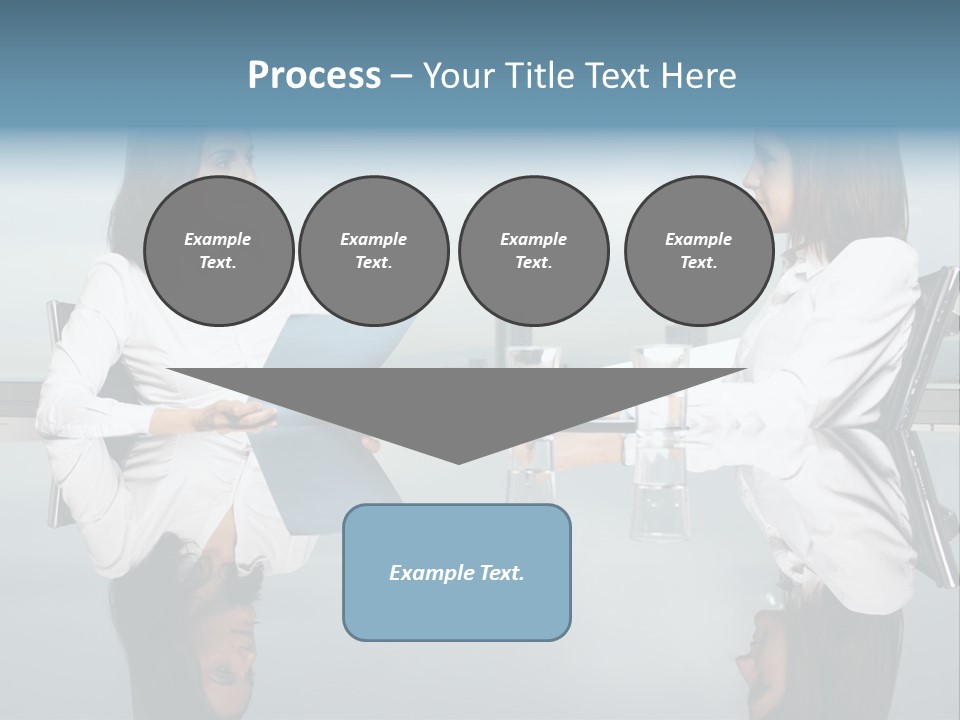 Two Women Sitting At A Table Talking To Each Other PowerPoint Template