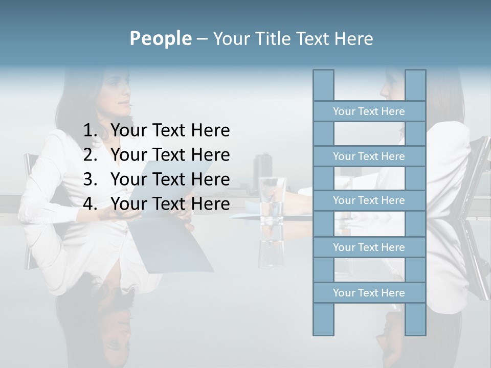 Two Women Sitting At A Table Talking To Each Other PowerPoint Template