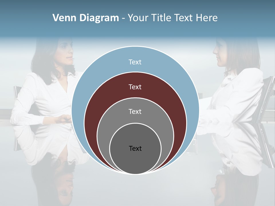 Two Women Sitting At A Table Talking To Each Other PowerPoint Template