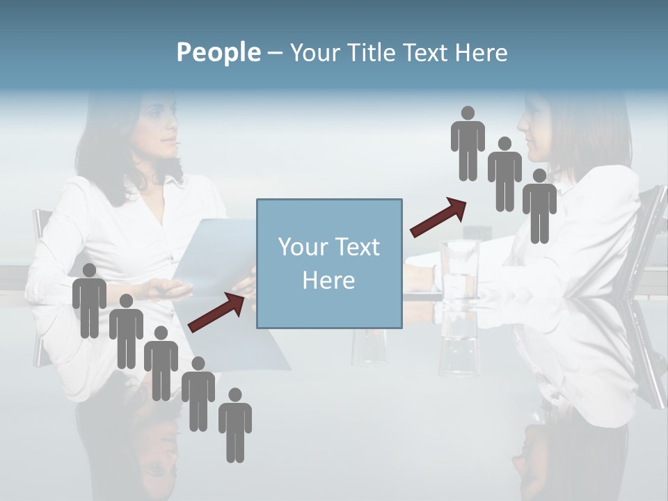 Two Women Sitting At A Table Talking To Each Other PowerPoint Template