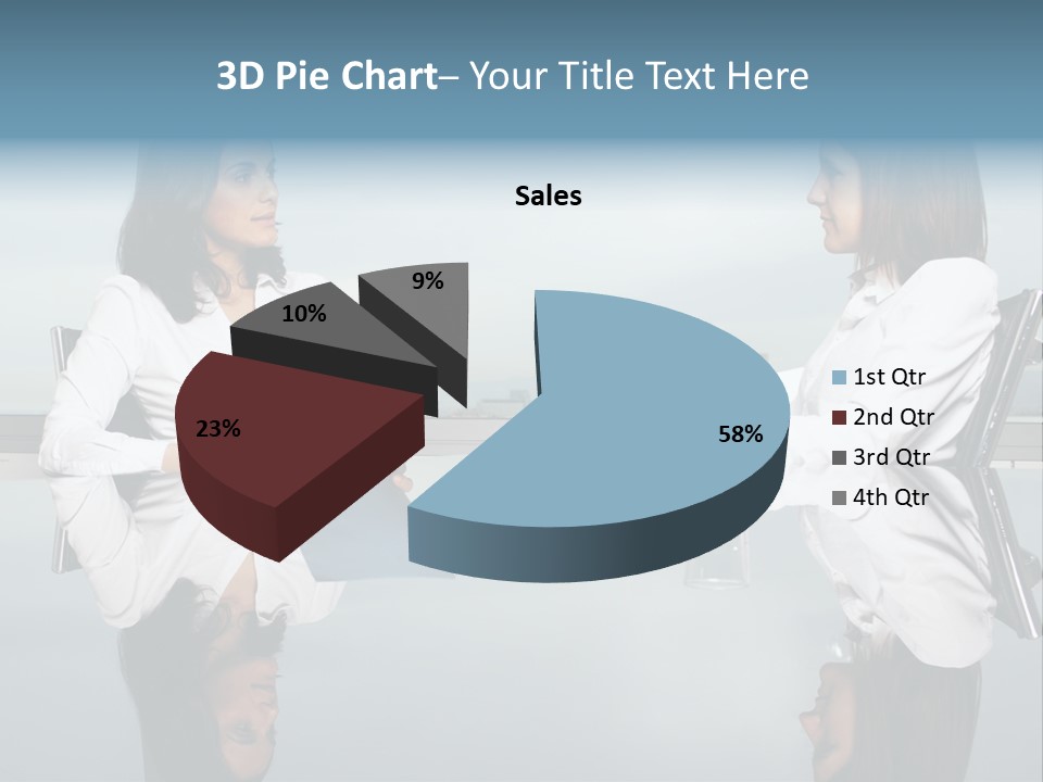 Two Women Sitting At A Table Talking To Each Other PowerPoint Template