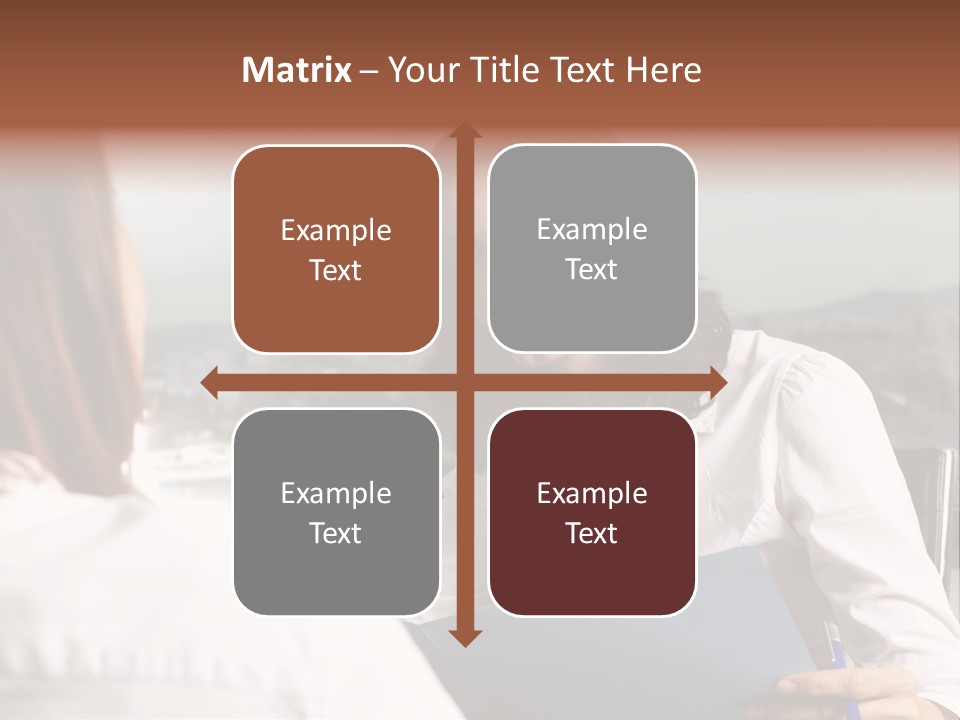 A Woman Sitting At A Desk Talking To Another Woman PowerPoint Template