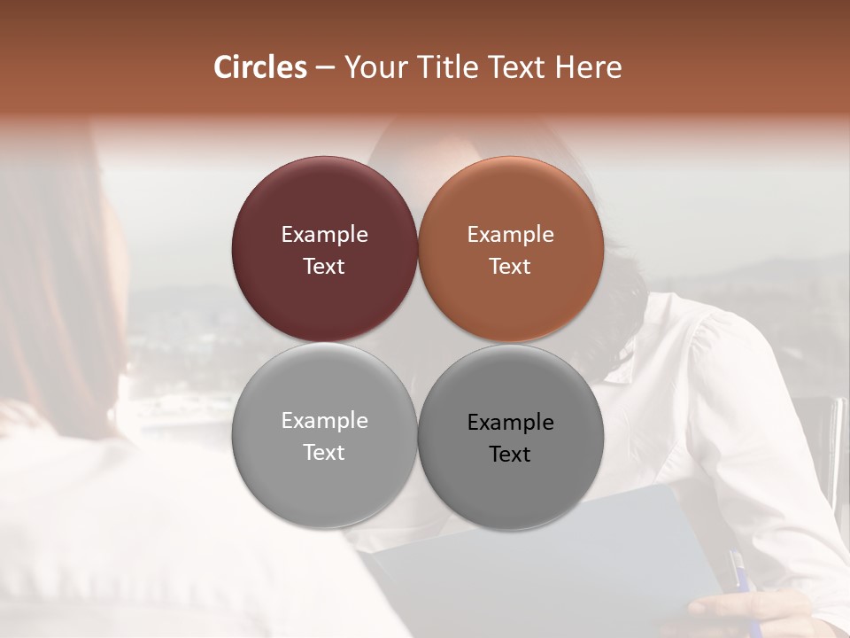 A Woman Sitting At A Desk Talking To Another Woman PowerPoint Template