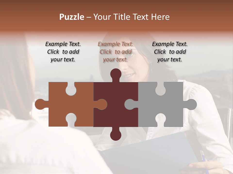 A Woman Sitting At A Desk Talking To Another Woman PowerPoint Template