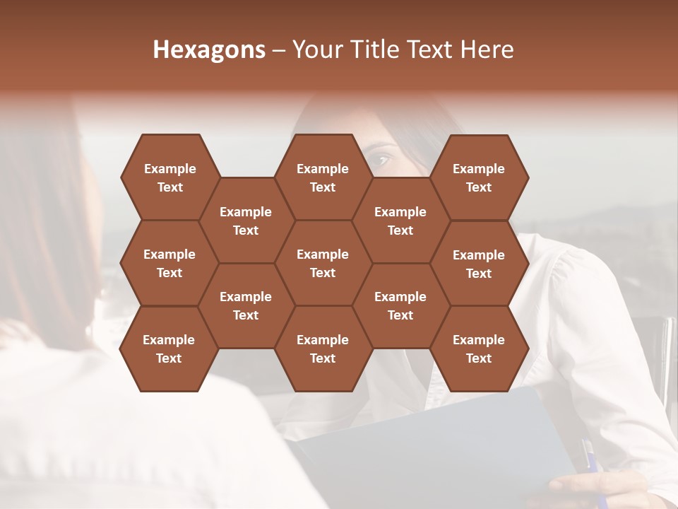 A Woman Sitting At A Desk Talking To Another Woman PowerPoint Template