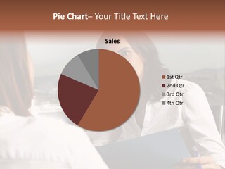 A Woman Sitting At A Desk Talking To Another Woman PowerPoint Template