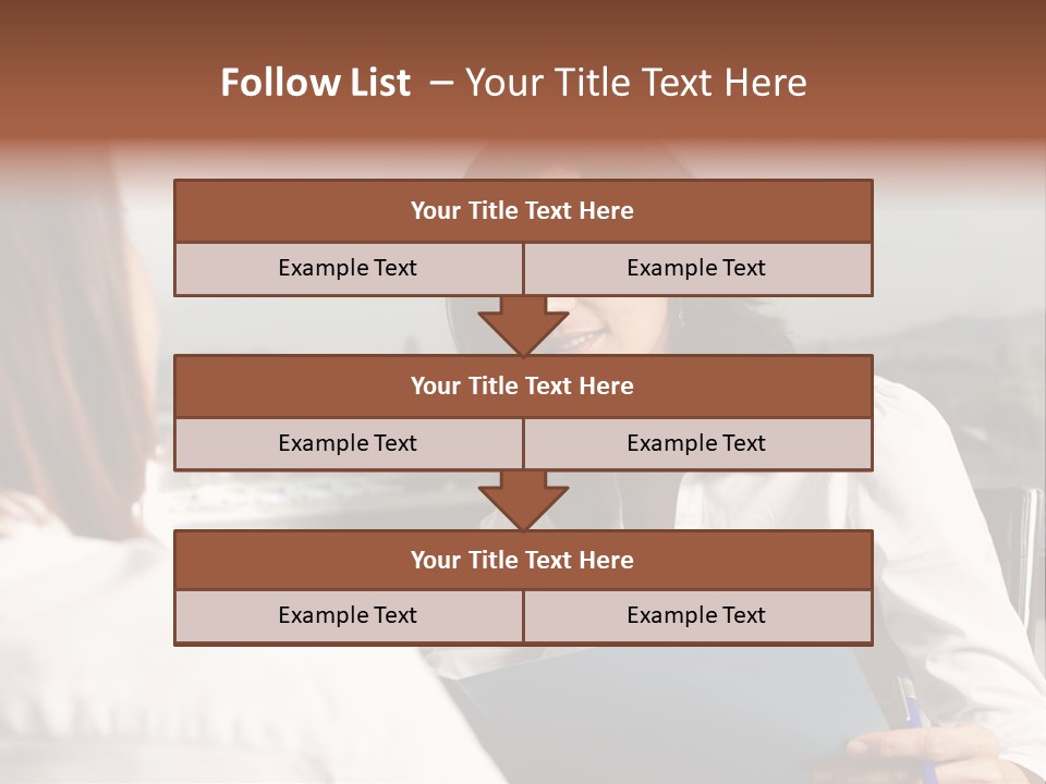 A Woman Sitting At A Desk Talking To Another Woman PowerPoint Template