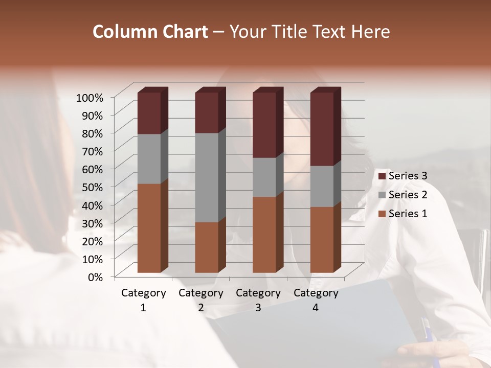 A Woman Sitting At A Desk Talking To Another Woman PowerPoint Template