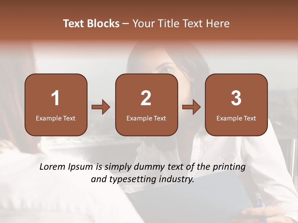 A Woman Sitting At A Desk Talking To Another Woman PowerPoint Template
