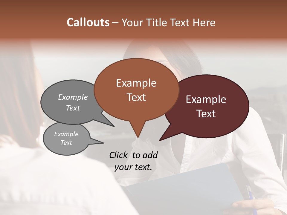 A Woman Sitting At A Desk Talking To Another Woman PowerPoint Template