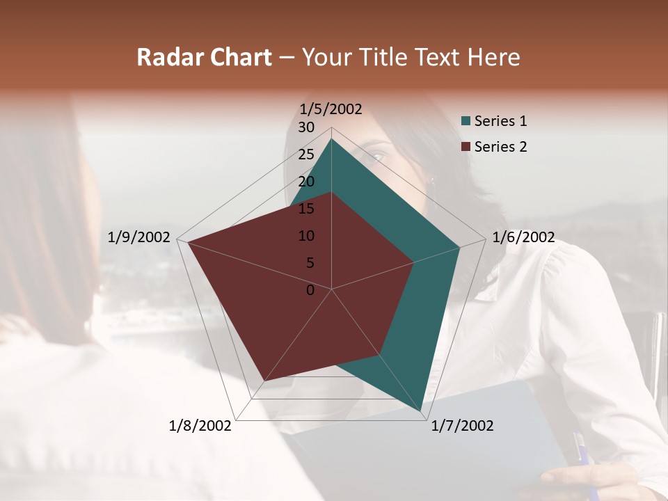A Woman Sitting At A Desk Talking To Another Woman PowerPoint Template