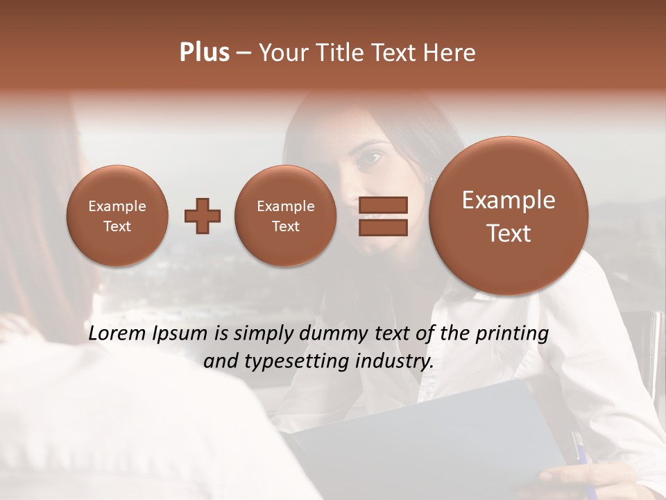 A Woman Sitting At A Desk Talking To Another Woman PowerPoint Template