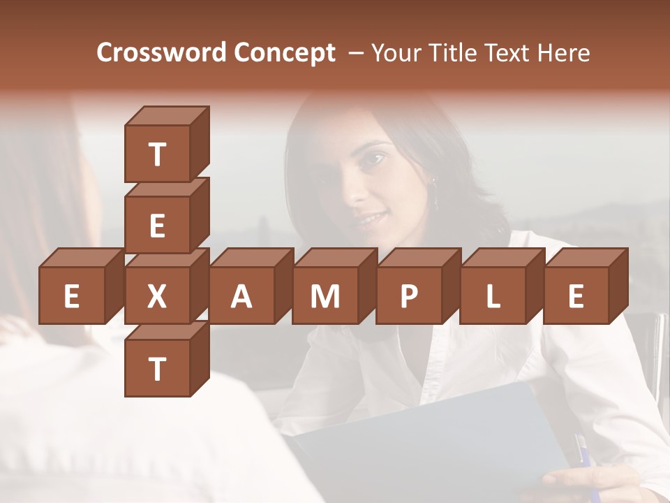 A Woman Sitting At A Desk Talking To Another Woman PowerPoint Template