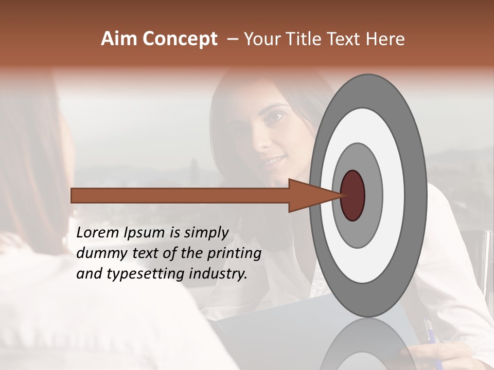 A Woman Sitting At A Desk Talking To Another Woman PowerPoint Template