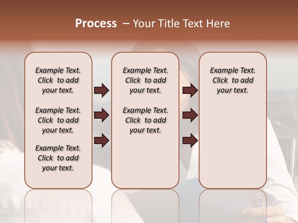 A Woman Sitting At A Desk Talking To Another Woman PowerPoint Template