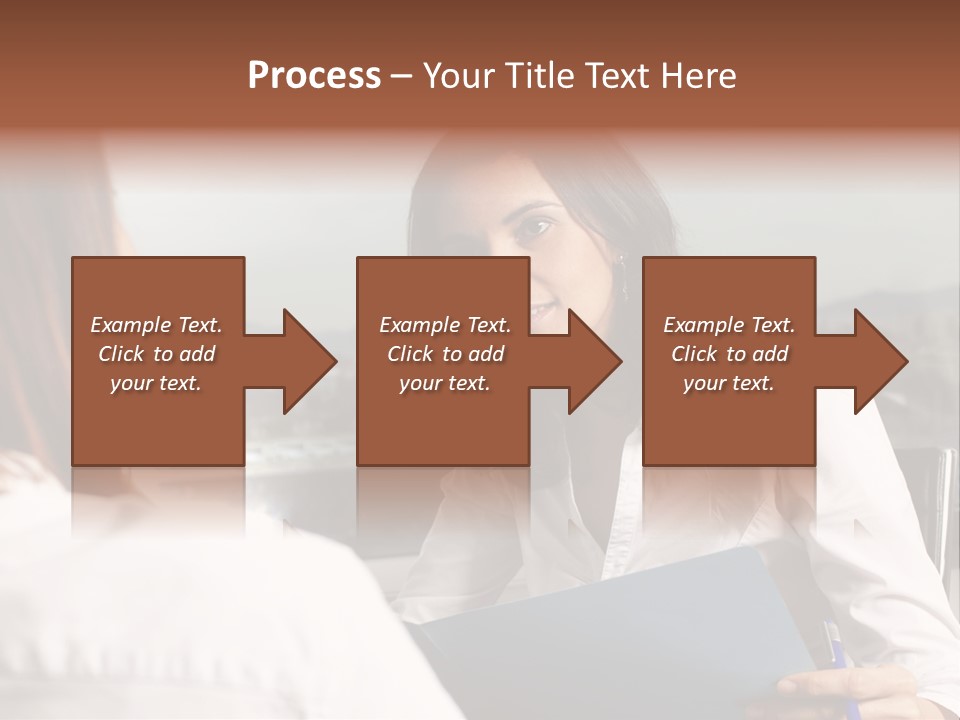 A Woman Sitting At A Desk Talking To Another Woman PowerPoint Template