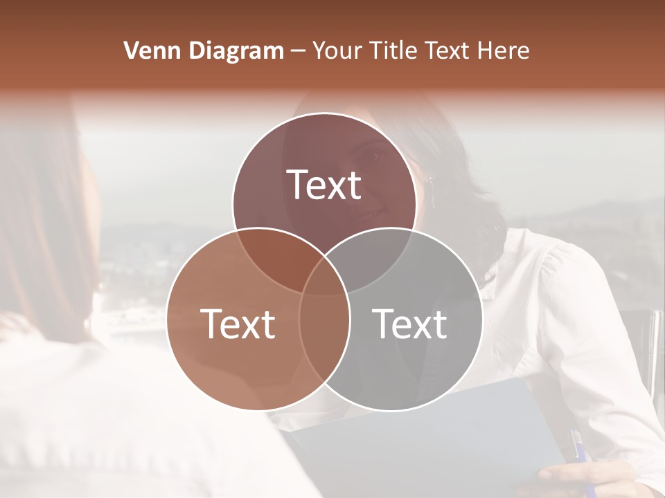 A Woman Sitting At A Desk Talking To Another Woman PowerPoint Template