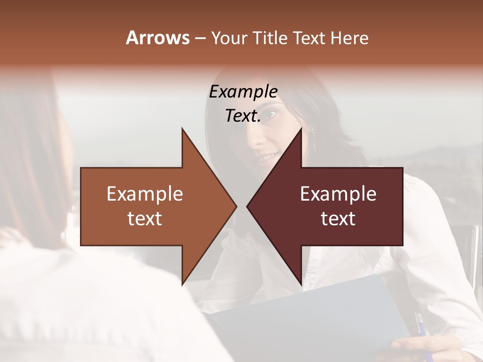 A Woman Sitting At A Desk Talking To Another Woman PowerPoint Template
