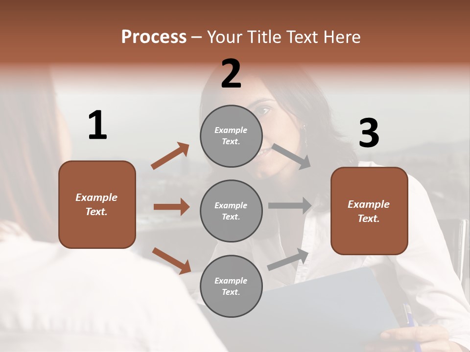 A Woman Sitting At A Desk Talking To Another Woman PowerPoint Template