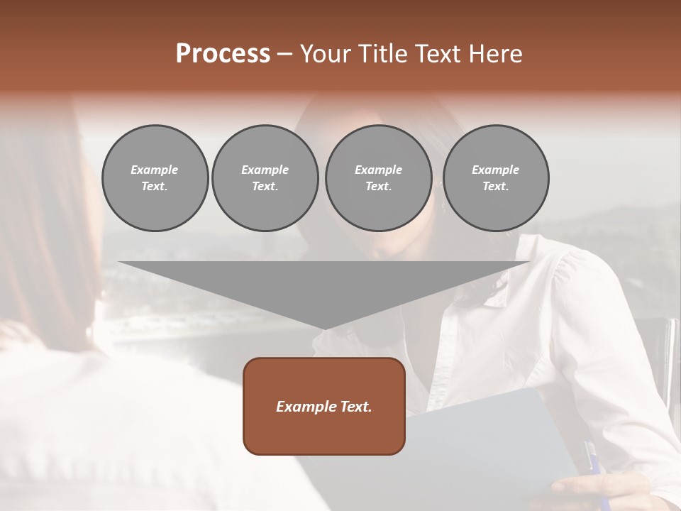 A Woman Sitting At A Desk Talking To Another Woman PowerPoint Template