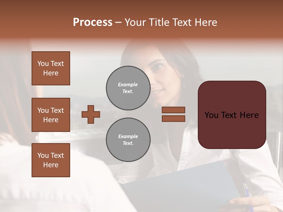A Woman Sitting At A Desk Talking To Another Woman PowerPoint Template