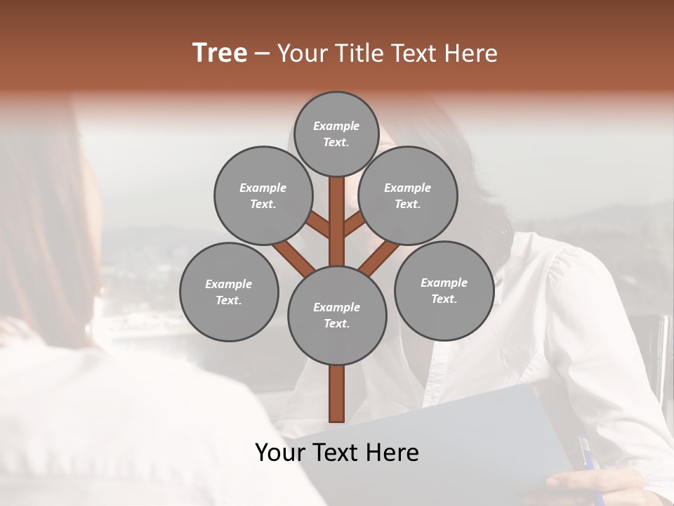 A Woman Sitting At A Desk Talking To Another Woman PowerPoint Template