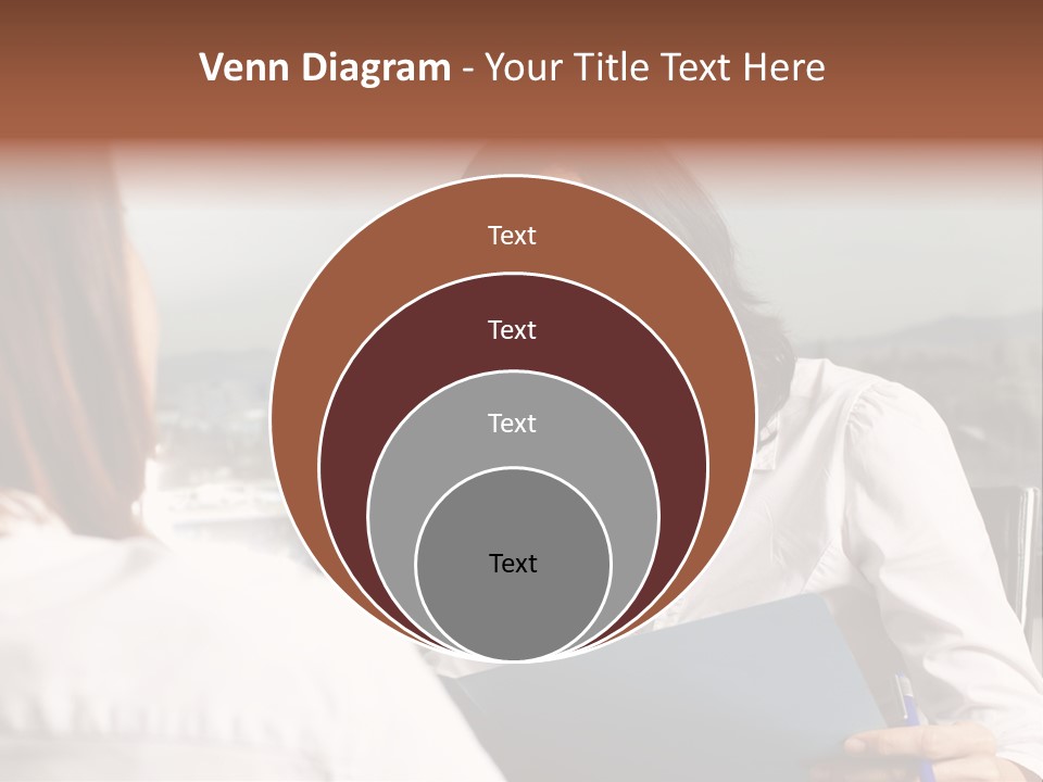 A Woman Sitting At A Desk Talking To Another Woman PowerPoint Template