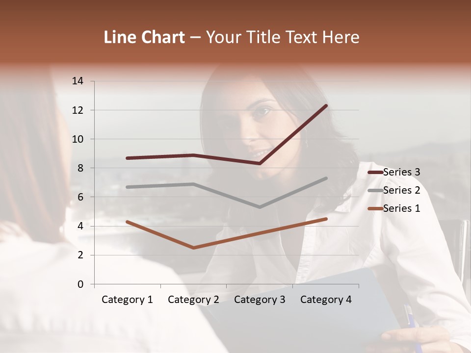 A Woman Sitting At A Desk Talking To Another Woman PowerPoint Template