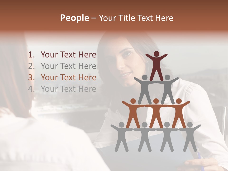 A Woman Sitting At A Desk Talking To Another Woman PowerPoint Template