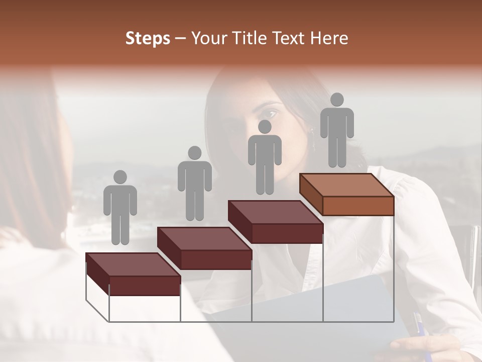 A Woman Sitting At A Desk Talking To Another Woman PowerPoint Template