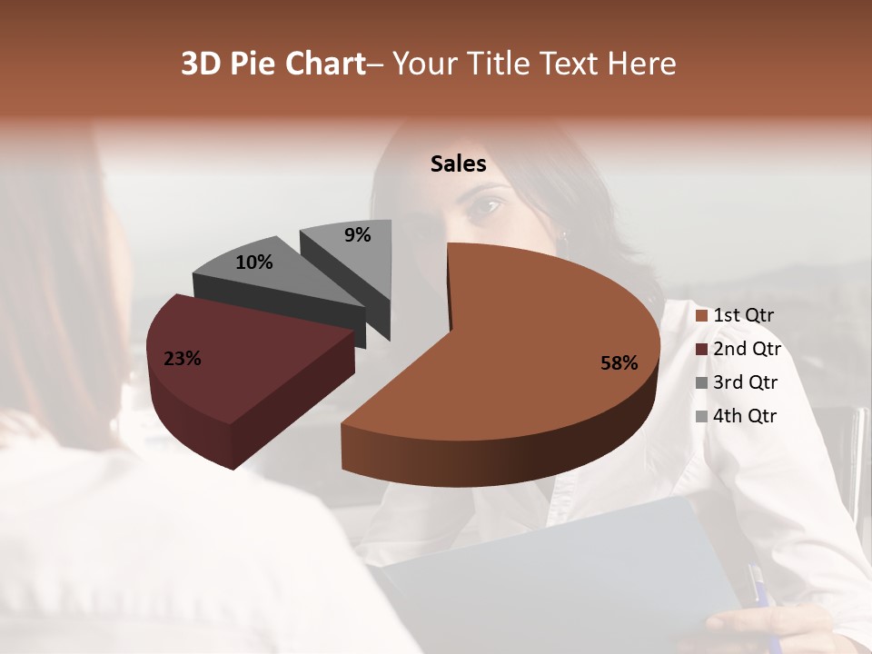 A Woman Sitting At A Desk Talking To Another Woman PowerPoint Template