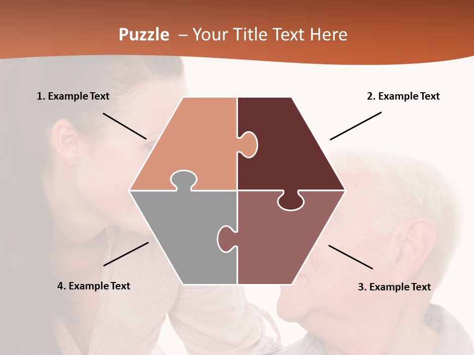 A Woman Giving A Man A Kiss On The Cheek PowerPoint Template