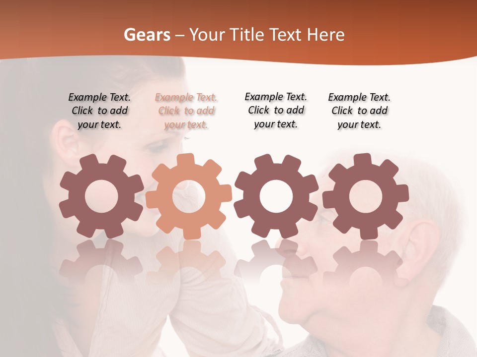 A Woman Giving A Man A Kiss On The Cheek PowerPoint Template