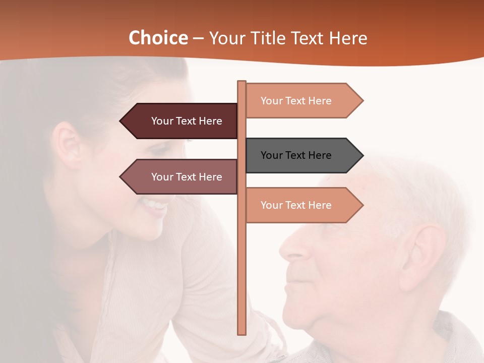 A Woman Giving A Man A Kiss On The Cheek PowerPoint Template
