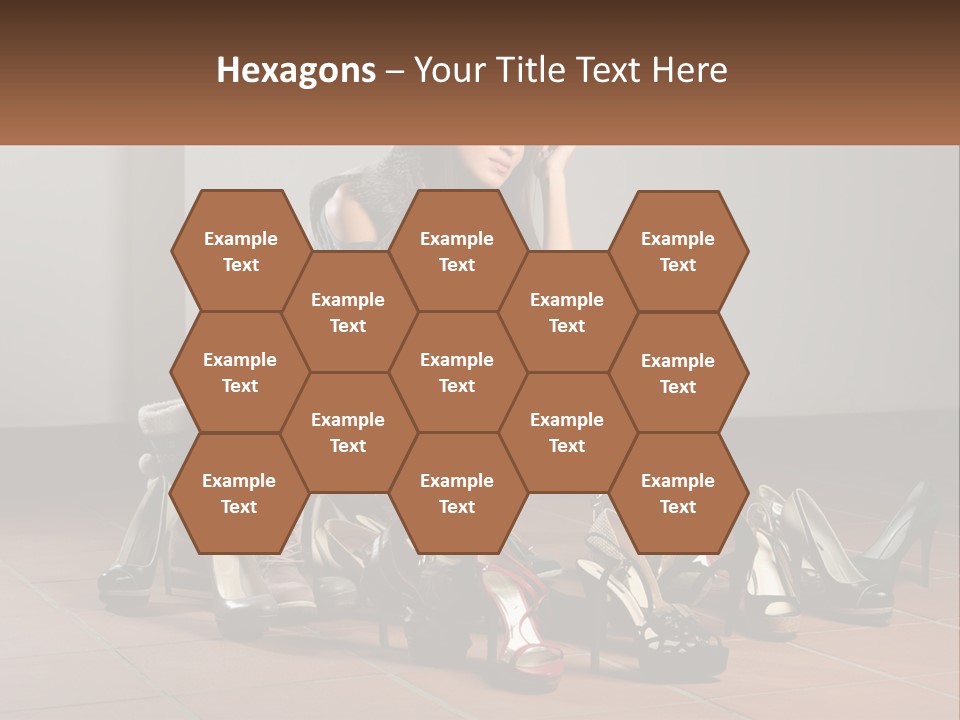 A Woman Kneeling Down Next To A Bunch Of Shoes PowerPoint Template