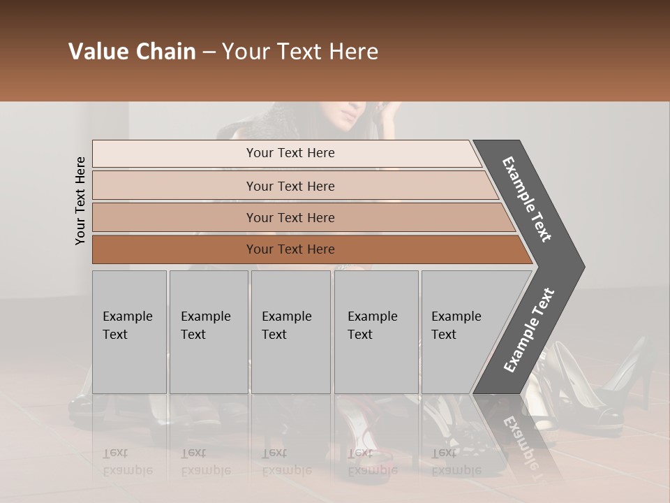 A Woman Kneeling Down Next To A Bunch Of Shoes PowerPoint Template