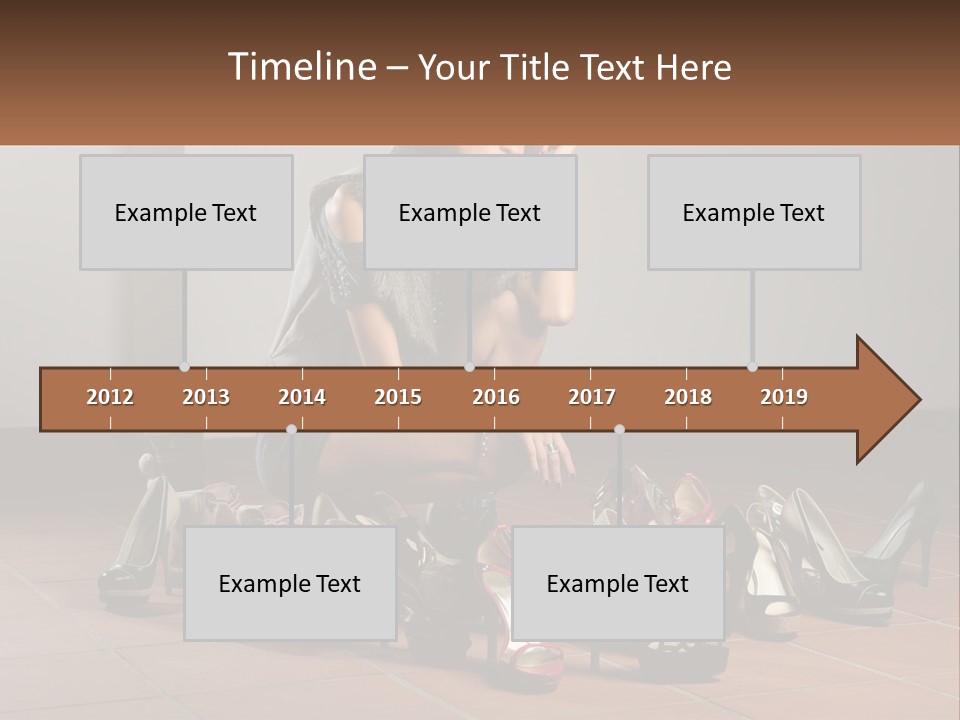 A Woman Kneeling Down Next To A Bunch Of Shoes PowerPoint Template