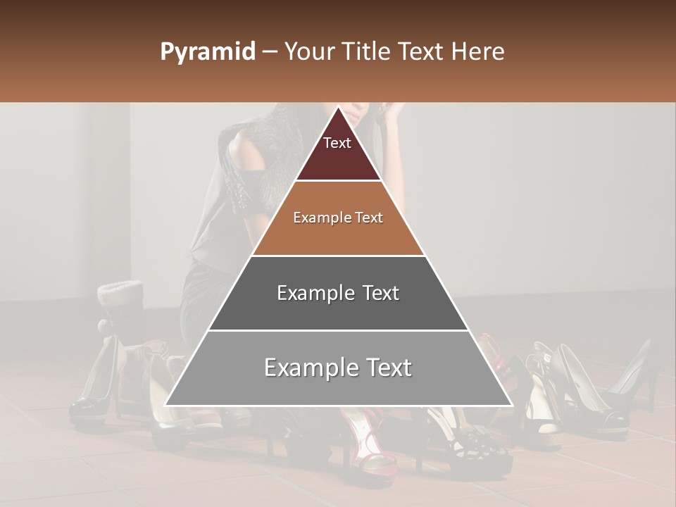 A Woman Kneeling Down Next To A Bunch Of Shoes PowerPoint Template