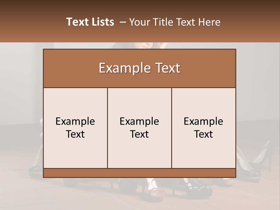 A Woman Kneeling Down Next To A Bunch Of Shoes PowerPoint Template