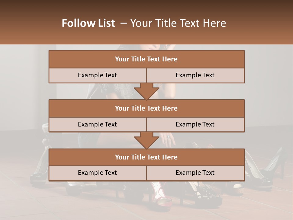 A Woman Kneeling Down Next To A Bunch Of Shoes PowerPoint Template