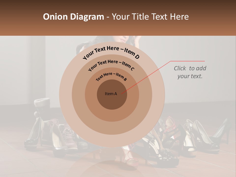 A Woman Kneeling Down Next To A Bunch Of Shoes PowerPoint Template