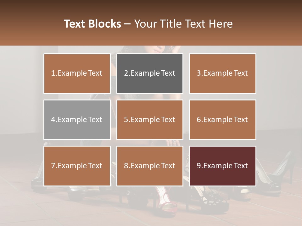 A Woman Kneeling Down Next To A Bunch Of Shoes PowerPoint Template